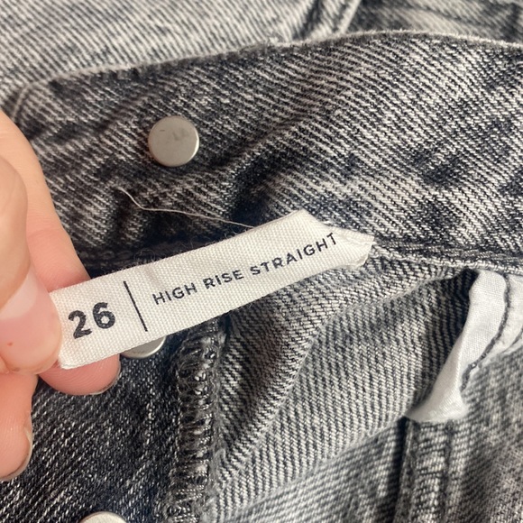 PacSun grey button up high rise straight jean size 26 - Picture 4 of 5